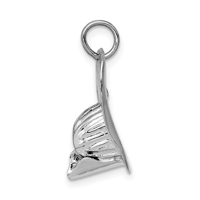 14K White Gold 3-D Large Fireman's Hat Charm