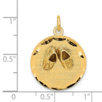 14K Small Solid Engravable Baby Shoes on Disc Charm view