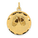 14K Small Solid Engravable Baby Shoes on Disc Charm