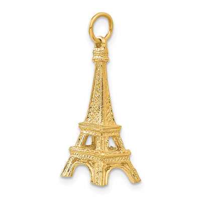 14K Yellow Gold 3D Eiffel Tower Charm