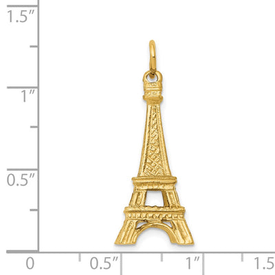 14K Yellow Gold 3D Eiffel Tower Charm