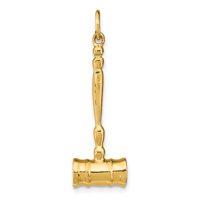 14K 3-D Gavel Charm