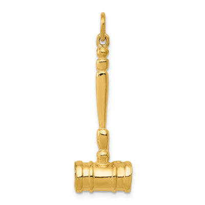 14K 3-D Gavel Charm