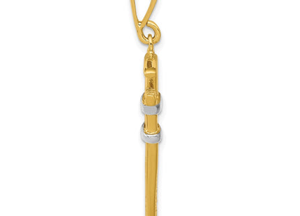 14k Yellow & Rhodium Jewelry Style A2197 - Classique Jewelry Inc.