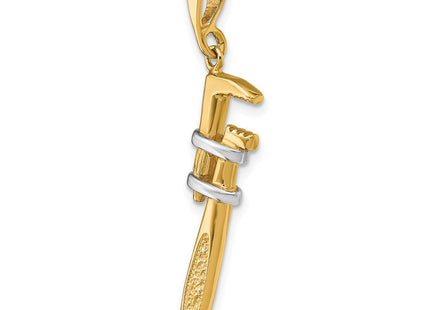 14k Yellow & Rhodium Jewelry Style A2197 - Classique Jewelry Inc.