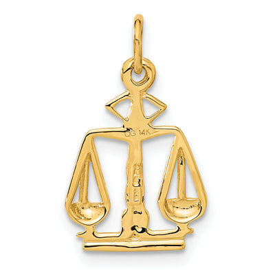 14K Scales Of Justice Charm, 21 x 13mm