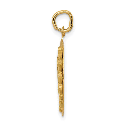 14K Caduceus Disc Charm