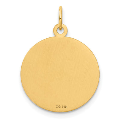 14K Caduceus Disc Charm