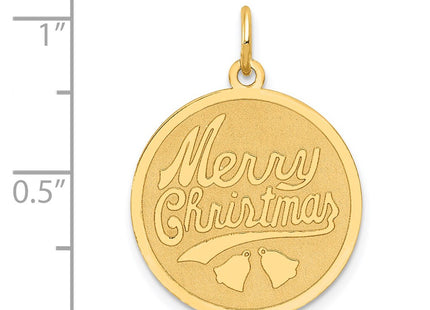 14K gold disc charm, further view