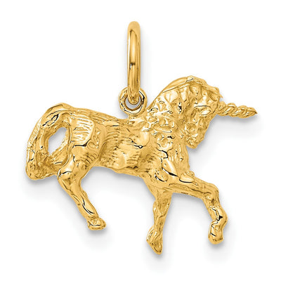 14K Unicorn Charm, 14 x 16mm