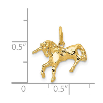 14K Unicorn Charm, 14 x 16mm