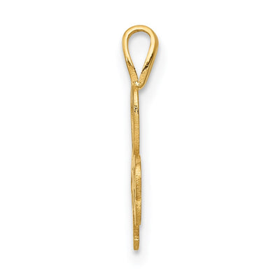 14K Heart Clover Charm