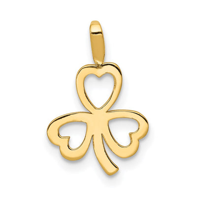 14K Heart Clover Charm