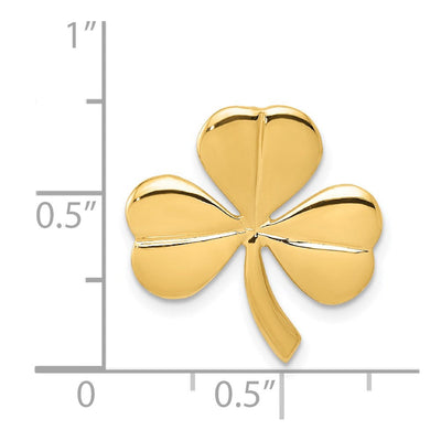 14K Shamrock Chain Slide, 20 x 18mm