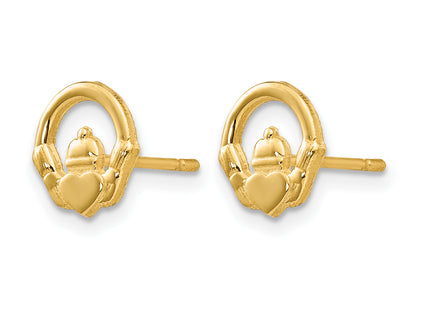 14k Claddagh Post Earrings