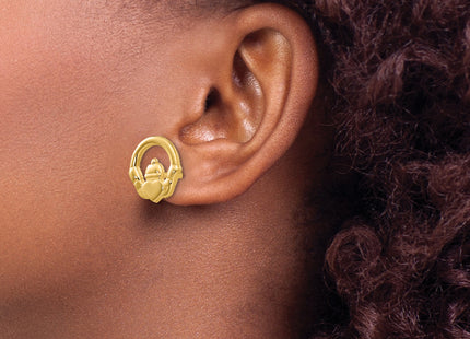 14k Claddagh Post Earrings