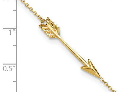 14K Polished Arrow Anklet Plus Extender