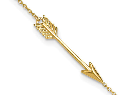 14K Polished Arrow Anklet Plus Extender (Style ANK275-9)
