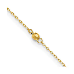 14K Mirror Beads 3-Station Anklet Plus Heart Dangle Extender (Style ANK326-9)