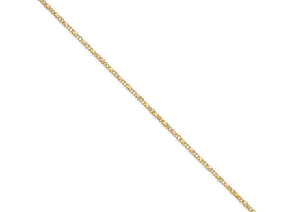 14k Polished and Satin Rose-plated X-and-Heart Anklet (Style ANK69-10)