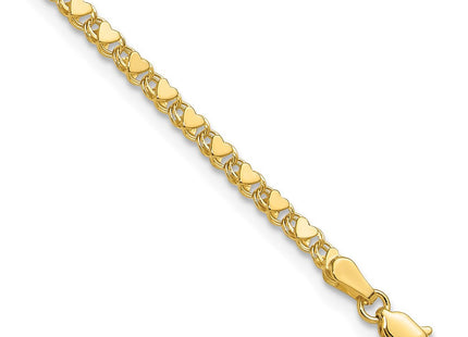 14K gold heart bracelet