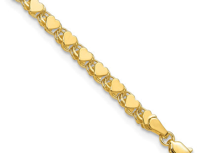 14K gold heart bracelet