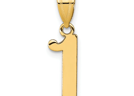 14k Polished Number 1 Pendant