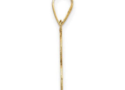 14K gold number 3 pendant, alternate view