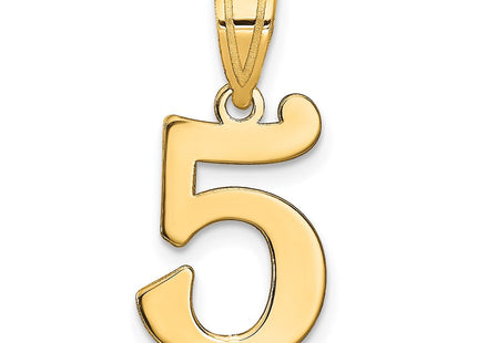 14K gold number 5 pendant