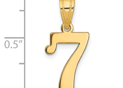 14k Polished Number 7 Pendant