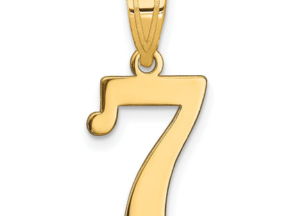 14k Polished Number 7 Pendant