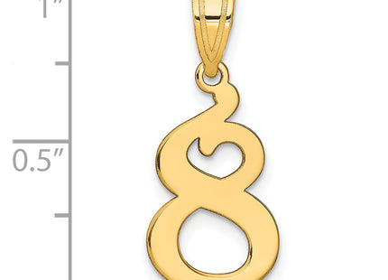 14k Polished Number 8 Pendant
