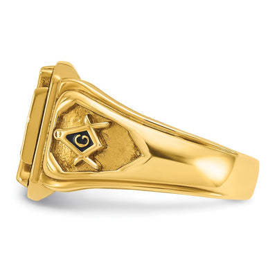 IBGoodman 14K Men's Polished and Textured with Multi-color Enamel Knights Templar Masonic Ring