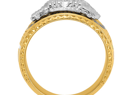 IBGoodman 14k Two-tone Men's Polished and Textured with Multi-color Enamel and Diamond 32nd Degree Scottish Rite Masonic