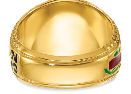 IBGoodman 14k Two-tone Men's Polished and Textured with Multi-color Enamel and Diamond 32nd Degree Scottish Rite Masonic