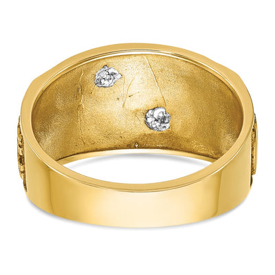 IBGoodman 14K Two-tone Men's Polished and Textured with Multi-color Enamel Masonic Shriner's Ring