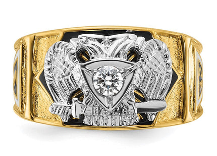 14K gold diamond ring, further view