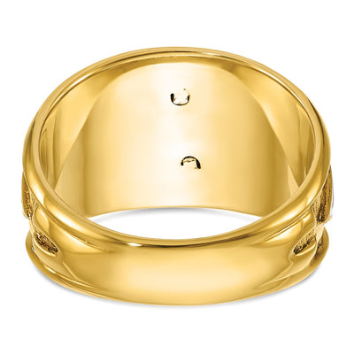 IBGoodman 14K Two-tone Men's Polished and Textured with Black and White Enameled and Diamond 32nd Degree Scottish Rite Masonic Ring