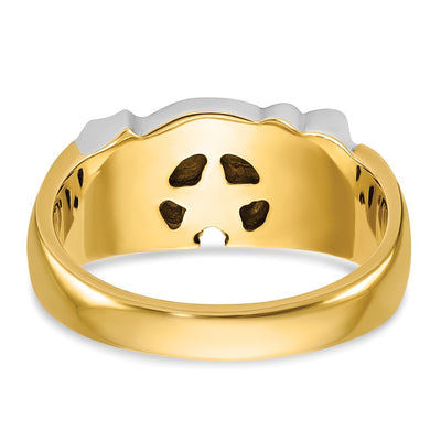 IBGoodman 14K Two-tone Men's Polished with Multi-color Enamel and Diamond Masonic Shriner's Ring