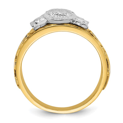 IBGoodman 14K Two-tone Men's Polished and Textured with Multi-color Enamel Active 33rd Degree Masonic Ring