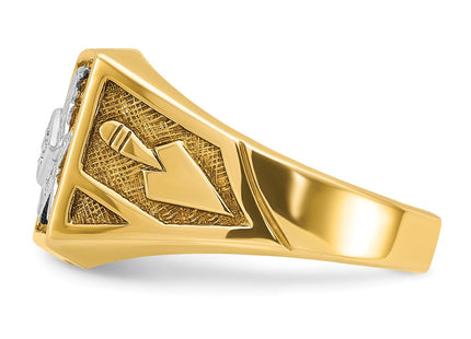 14k Yellow & Rhodium Rings Style B02588 - Classique Jewelry Inc.