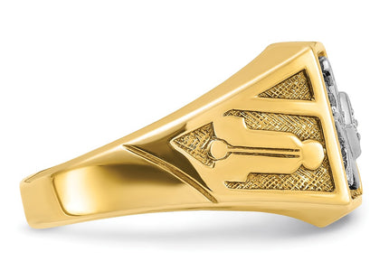 14k Yellow & Rhodium Rings Style B02588 - Classique Jewelry Inc.