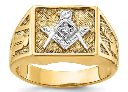 14k Yellow & Rhodium Rings Style B02588 - Classique Jewelry Inc.