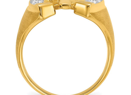 14k Yellow & Rhodium Rings Style B04969 - Classique Jewelry Inc.