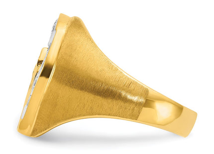 14k Yellow & Rhodium Rings Style B04969 - Classique Jewelry Inc.