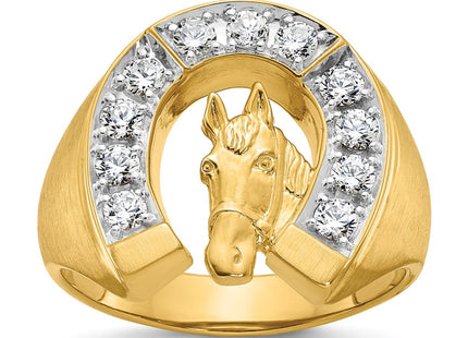 14k Yellow & Rhodium Rings Style B04969 - Classique Jewelry Inc.