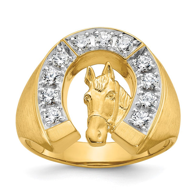 14k Yellow & Rhodium Rings Style B04969 - Classique Jewelry Inc.