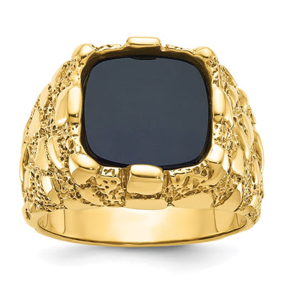 14K gold onyx ring