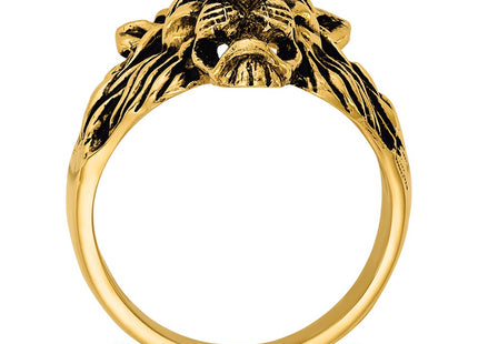 14K IBGoodman Men's Diamond and Ruby Antiqued Lion Ring Mounting