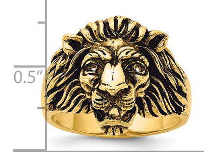 14K IBGoodman Men's Diamond and Ruby Antiqued Lion Ring Mounting